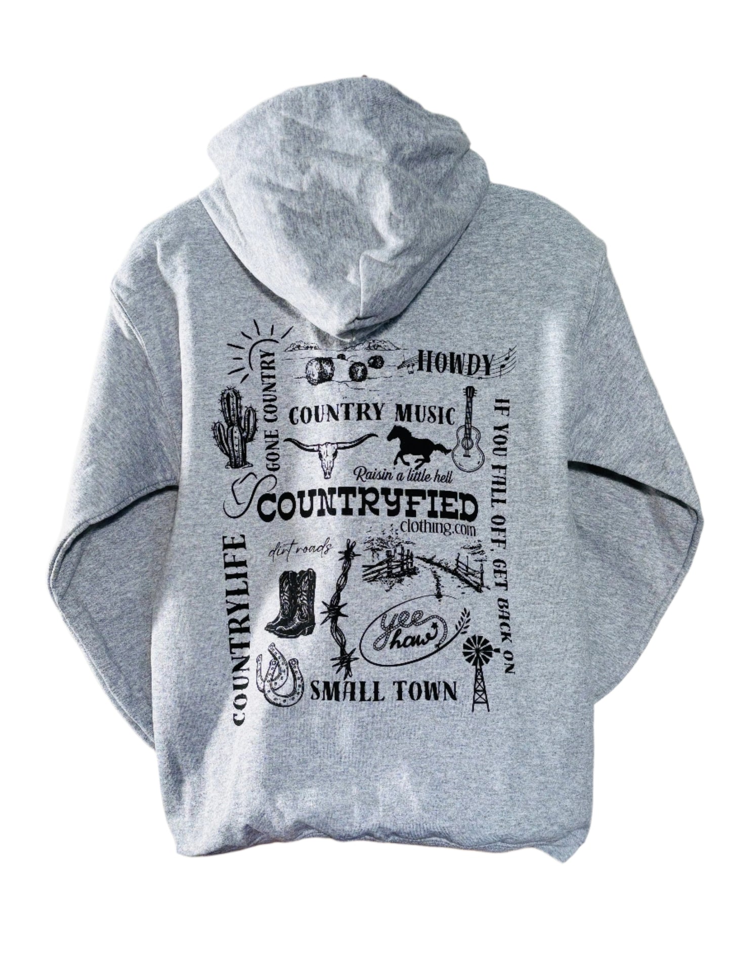 Countryfied Slogan Zipper Hoodie